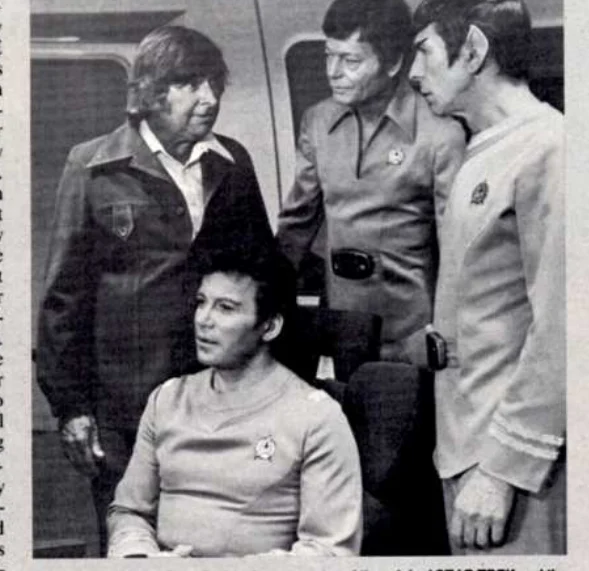 Gene Roddenberry with members of the original Star Trek cast — from the original Cinefantastique pages