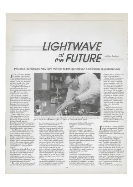 Publication scan: Lightwave of the Future